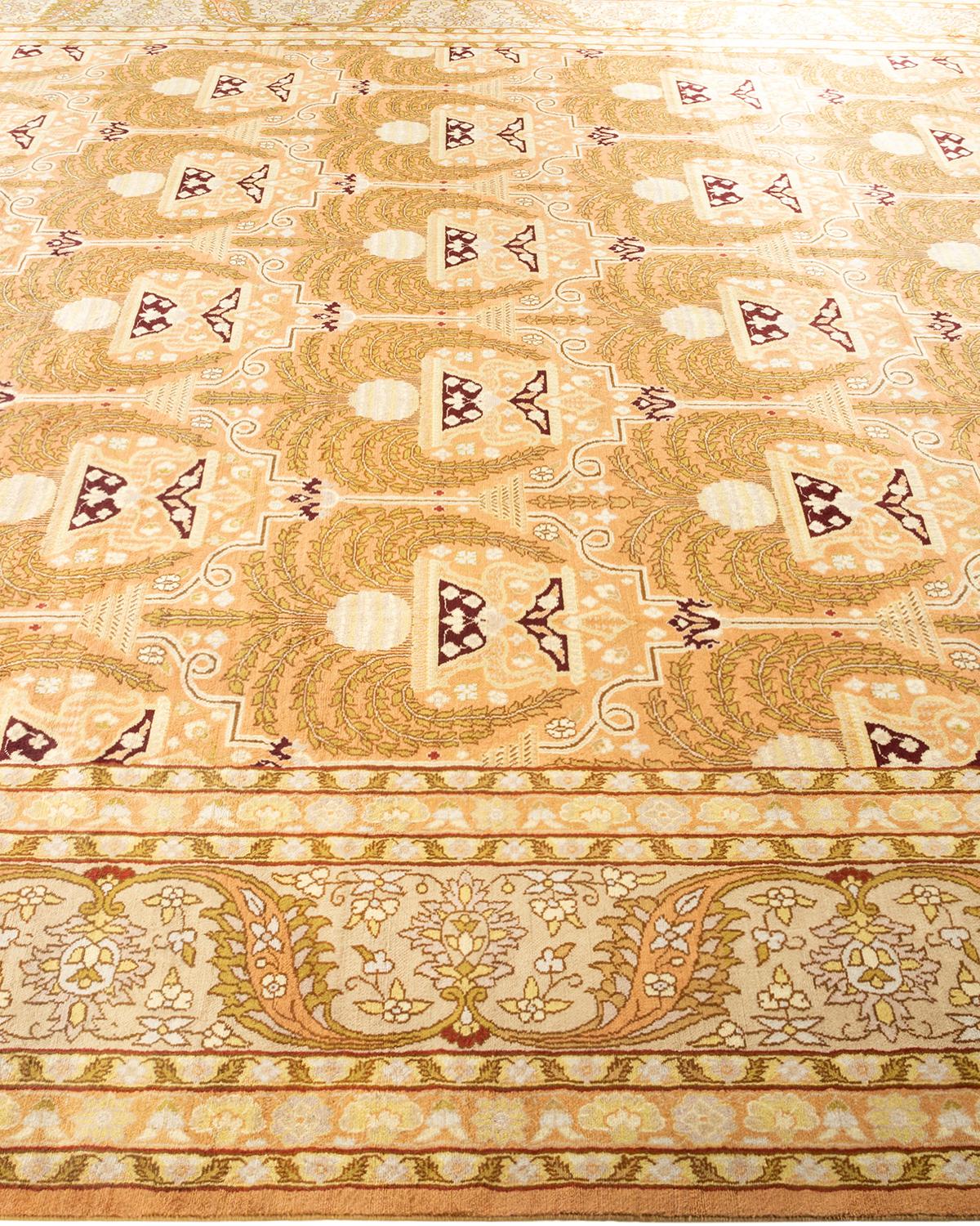 Tapis Oriental Mogul marron noué à la main - Exemplaire unique Neuf - En vente à Norwalk, CT