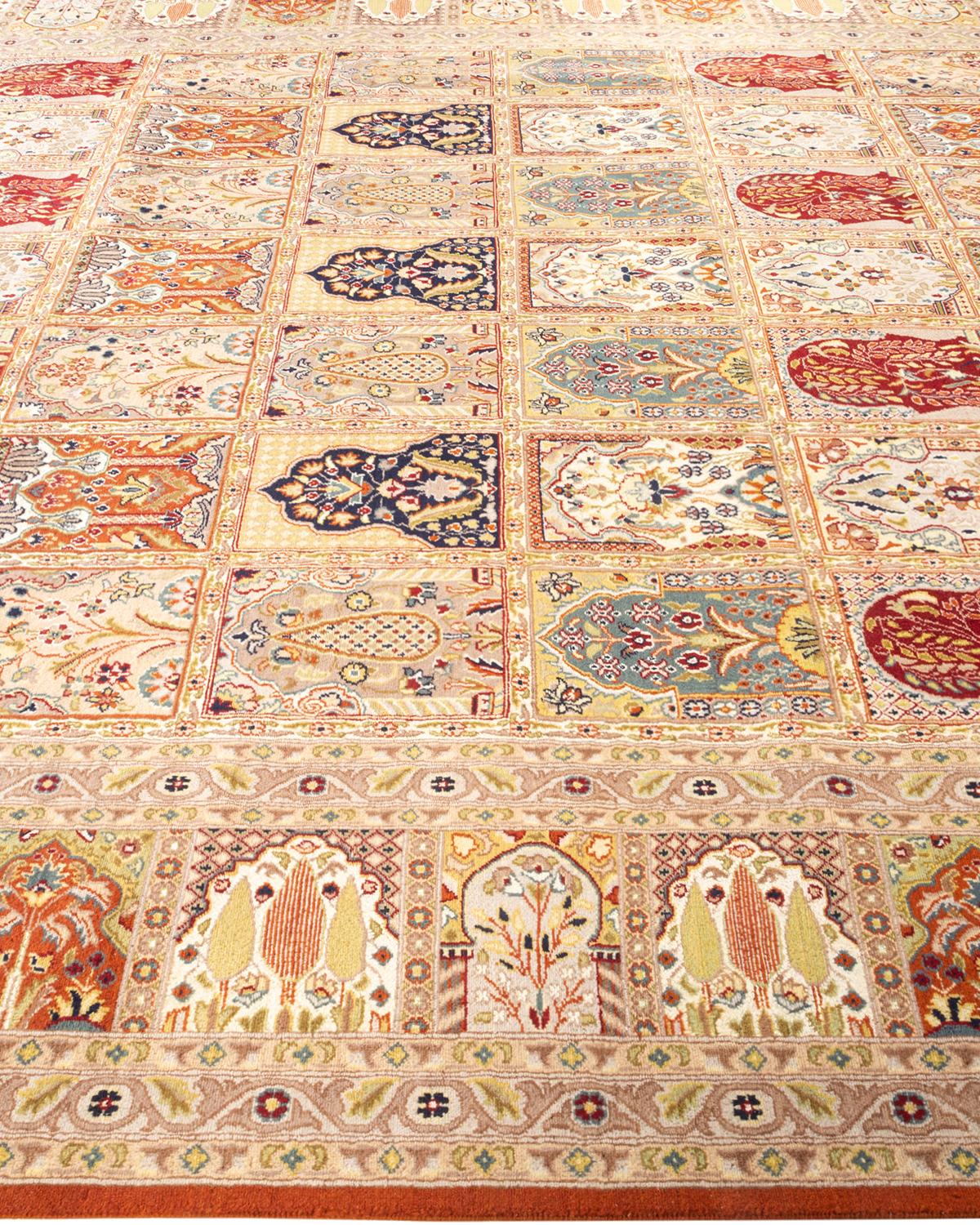 One-of-a-Kind Hand Knotted Oriental Mogul Brown Area Rug In New Condition For Sale In Norwalk, CT