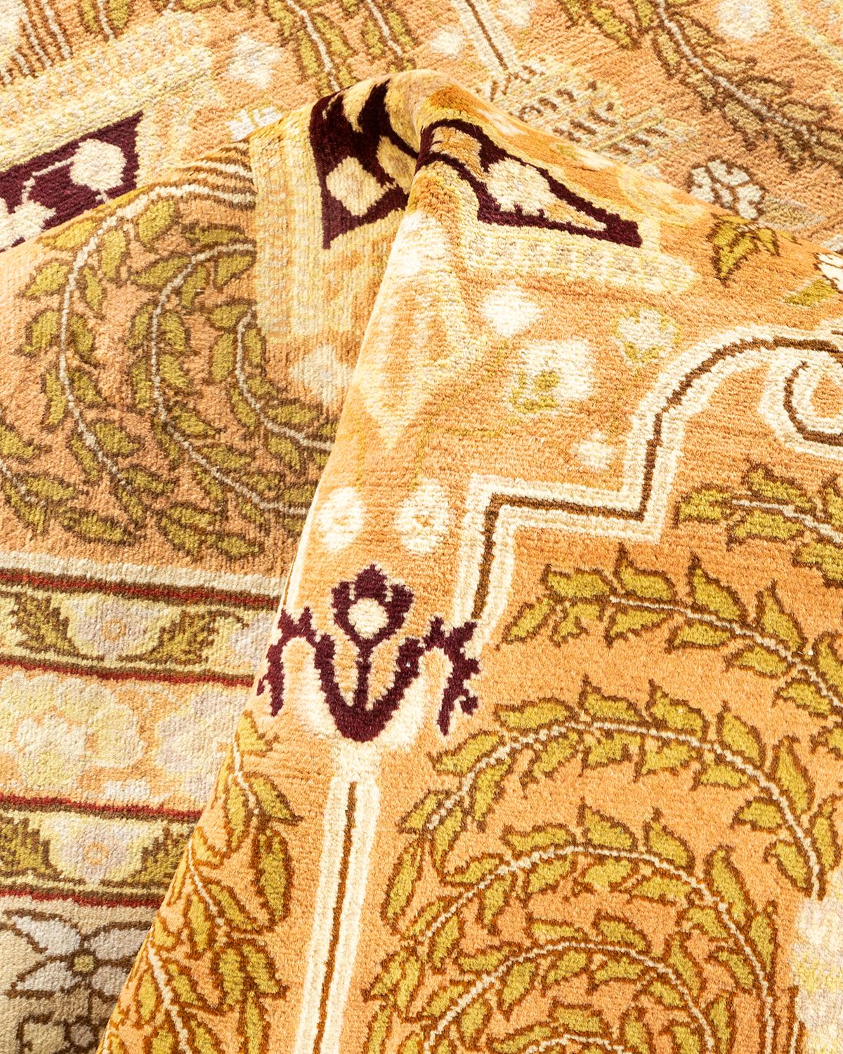 Tapis Oriental Mogul marron noué à la main - Exemplaire unique en vente 1
