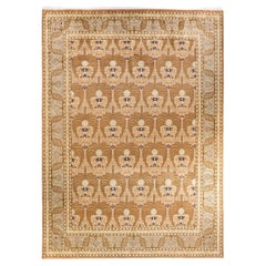 One-Of-A-Kind Hand Knotted Oriental Mogul Brown Area Rug