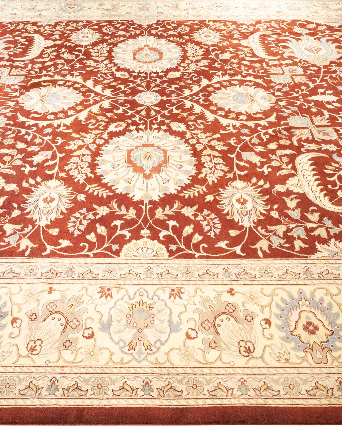 Handgeknüpfter orientalischer Mogul-Teppich in Braun, Unikat im Zustand „Neu“ im Angebot in Norwalk, CT