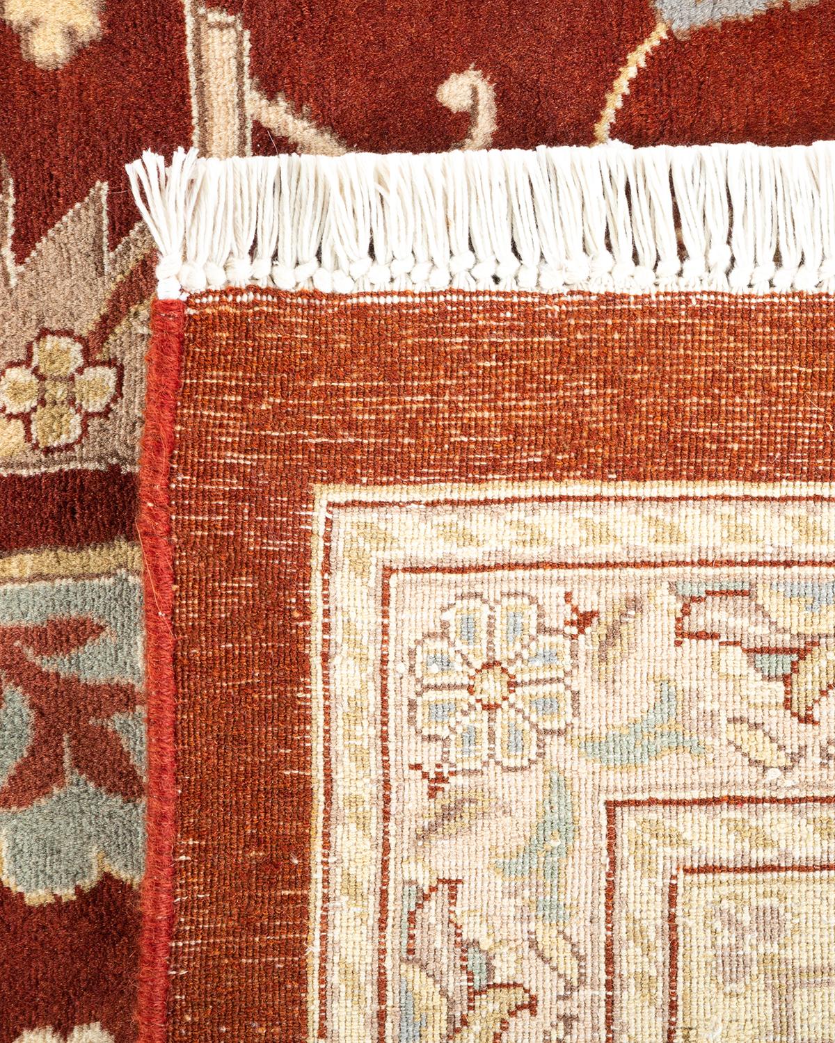 Handgeknüpfter orientalischer Mogul-Teppich in Braun, Unikat (21. Jahrhundert und zeitgenössisch) im Angebot