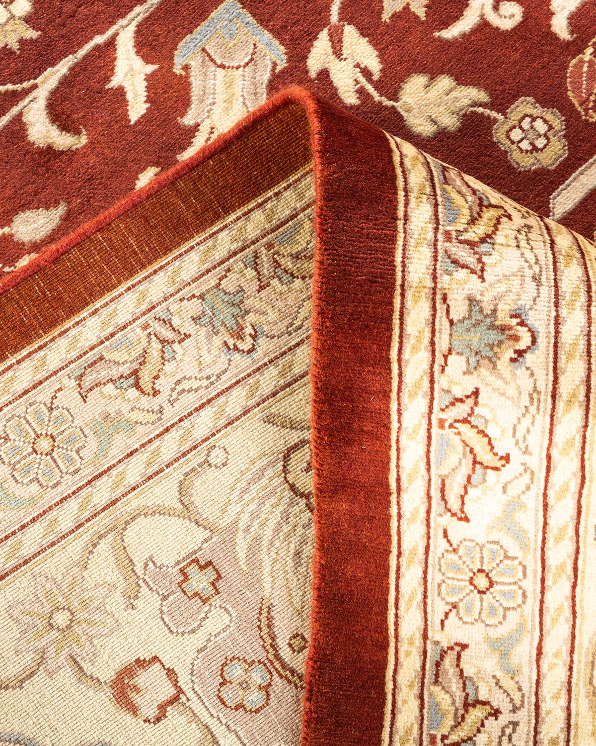 Handgeknüpfter orientalischer Mogul-Teppich in Braun, Unikat (Wolle) im Angebot