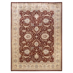 One-Of-A-Kind Hand Knotted Oriental Mogul Brown Area Rug