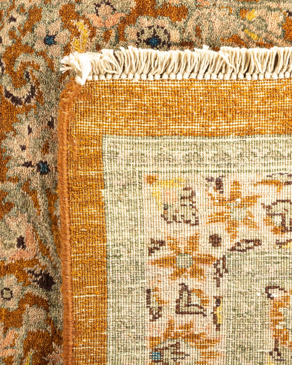 Handgeknüpfter orientalischer Mogul-Teppich in Braun, Unikat (21. Jahrhundert und zeitgenössisch) im Angebot