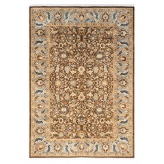 Tapis oriental Mogul Brown, noué à la main, unique en son genre