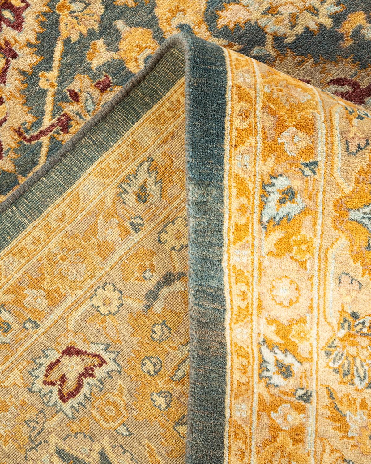 Laine Tapis unique Oriental Mogul gris noué à la main, unique en son genre en vente