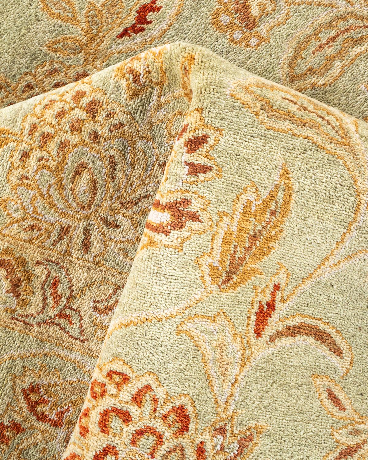Handgeknüpfter orientalischer Mogul-Grauer Teppich, Unikat im Angebot 1
