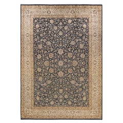 Handgeknüpfter orientalischer Mogul-Grauer Teppich, Unikat