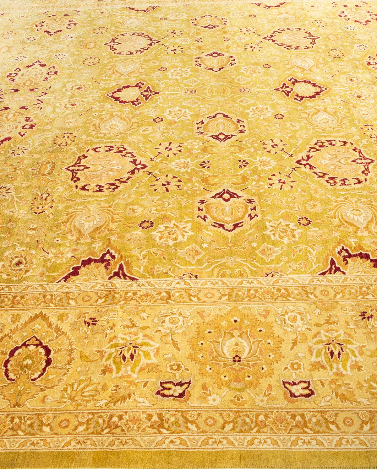 Tapis Oriental Mogul vert noué à la main, unique en son genre Neuf - En vente à Norwalk, CT