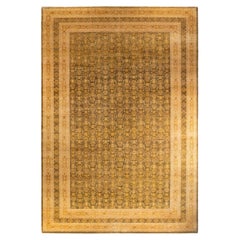 One-Of-A-Kind Hand Knotted Oriental Mogul Green Area Rug