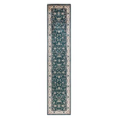 One-of-a-kind Hand Knotted Oriental Mogul Green Area Rug