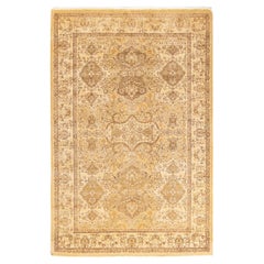 One-of-a-kind Hand Knotted Oriental Mogul Green Area Rug