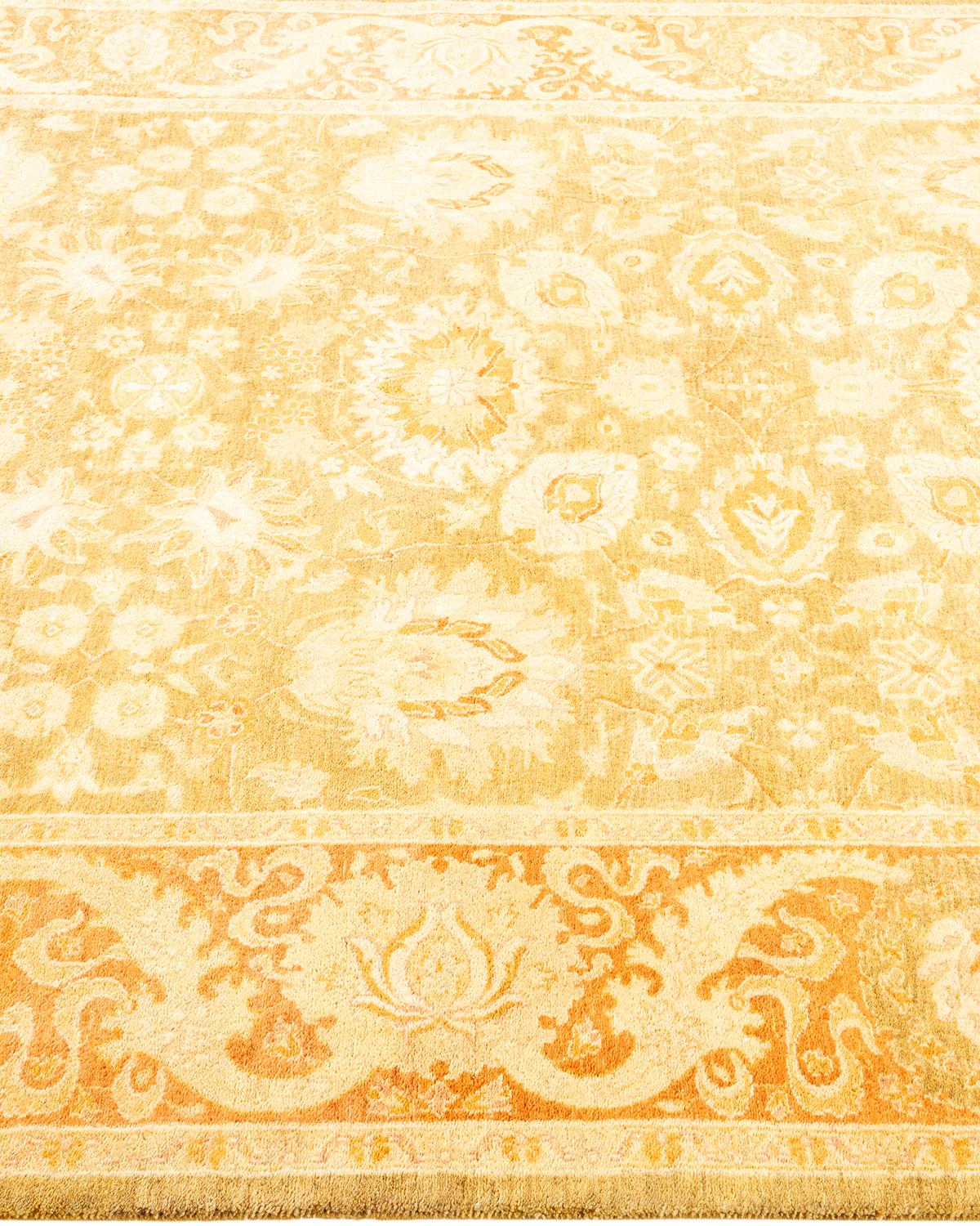 One-of-a-kind Hand Knotted Oriental Mogul Green Area Rug In New Condition In Norwalk, CT