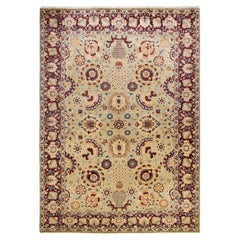 One-Of-A-Kind Hand Knotted Oriental Mogul Green Area Rug
