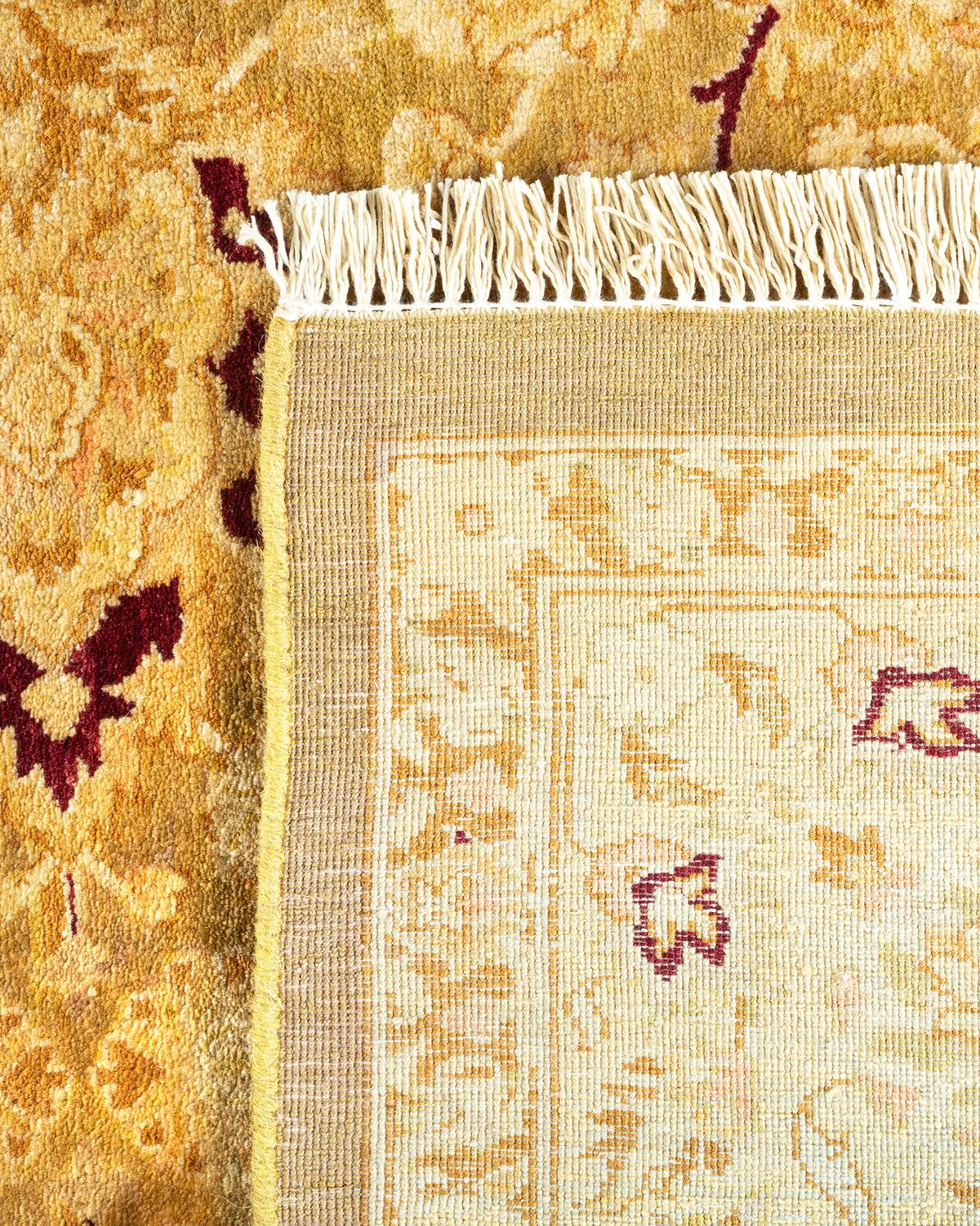 XXIe siècle et contemporain Tapis Oriental Mogul vert noué à la main, unique en son genre en vente