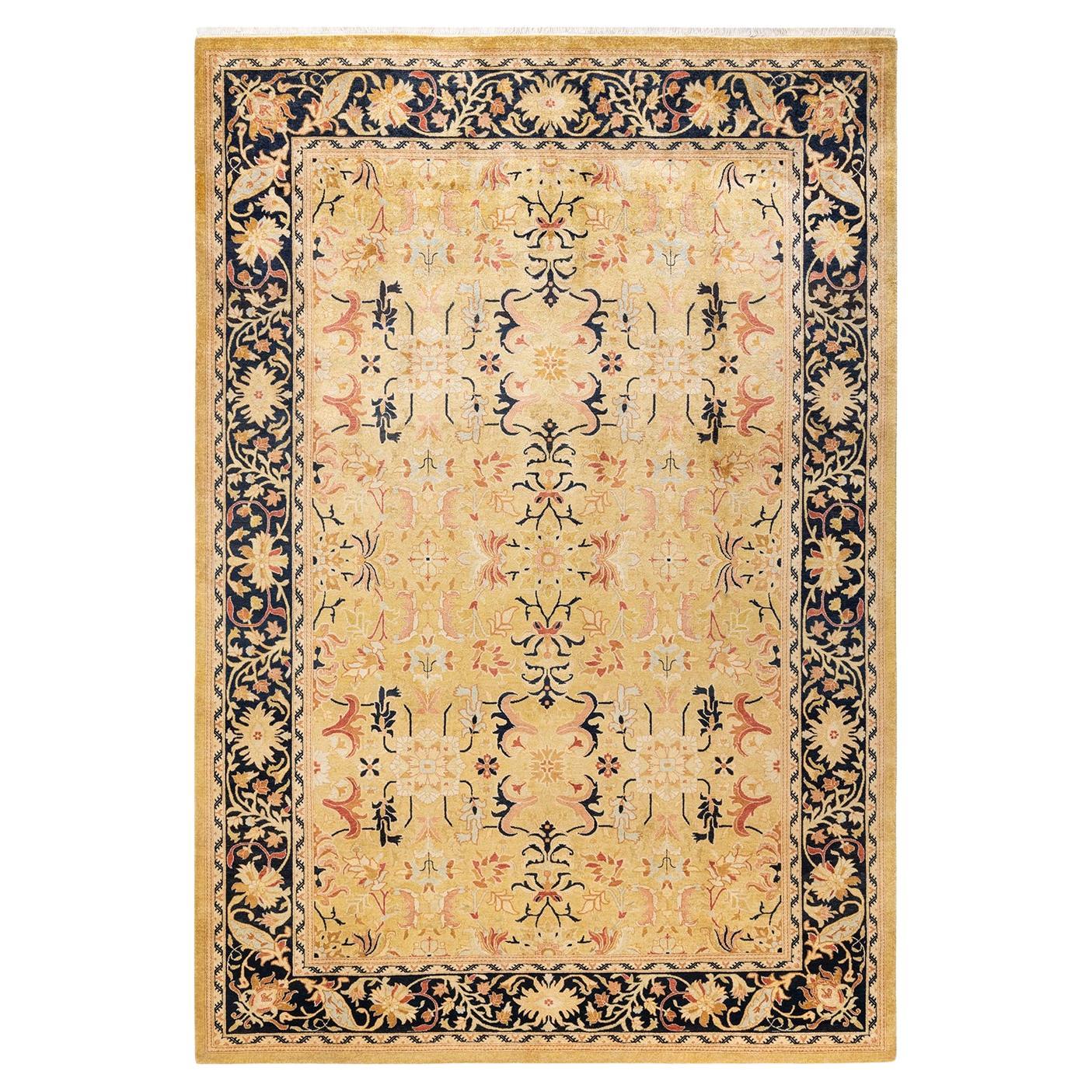 One-Of-A-Kind Hand Knotted Oriental Mogul Green Area Rug