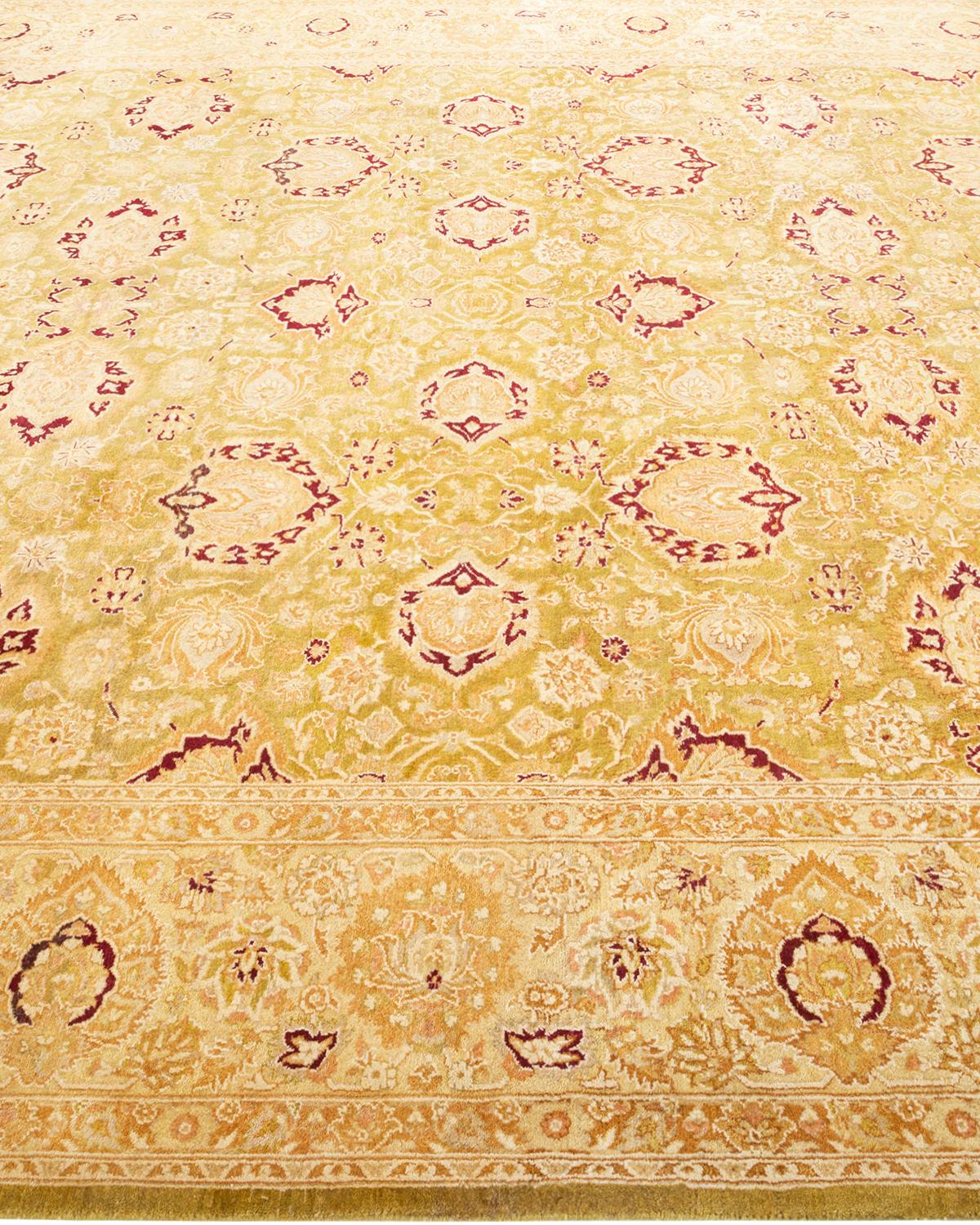 Tapis Oriental Mogul vert noué à la main, unique en son genre Neuf - En vente à Norwalk, CT