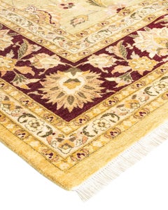 One-Of-A-Kind Hand Knotted Oriental Mogul Green Area Rug 9' 2" x 12' 5"