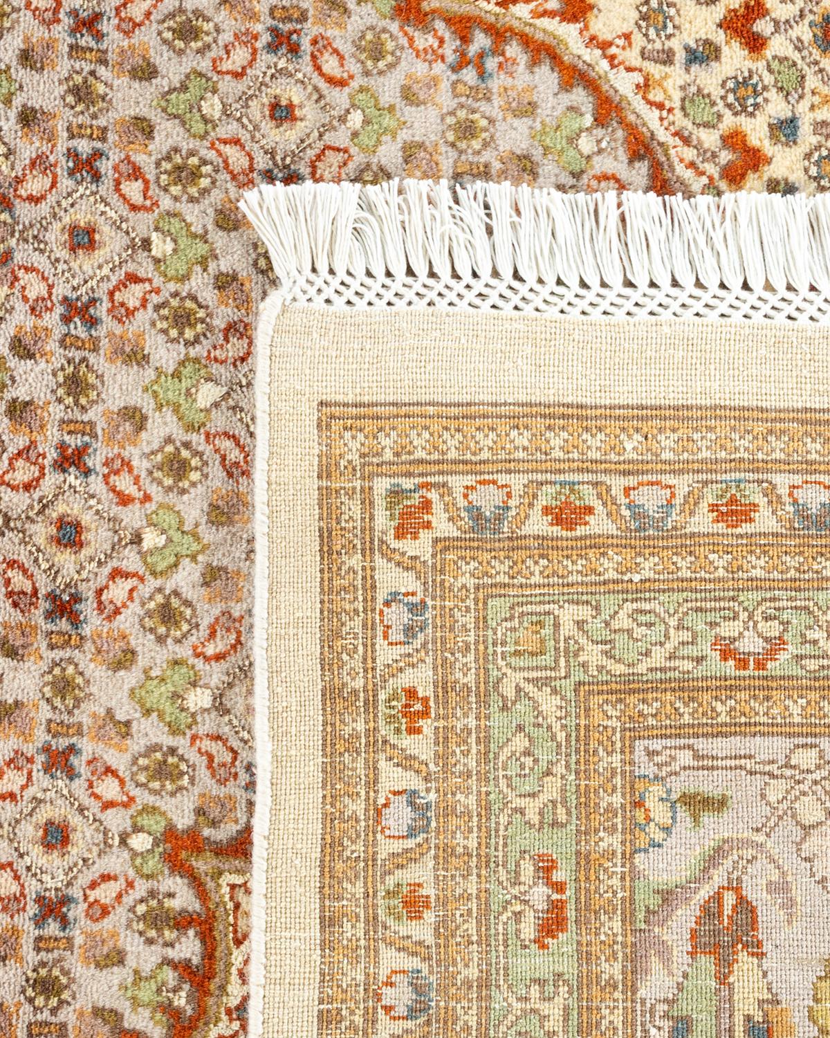 XXIe siècle et contemporain Tapis Oriental Mogul ivoire noué à la main, unique en son genre en vente