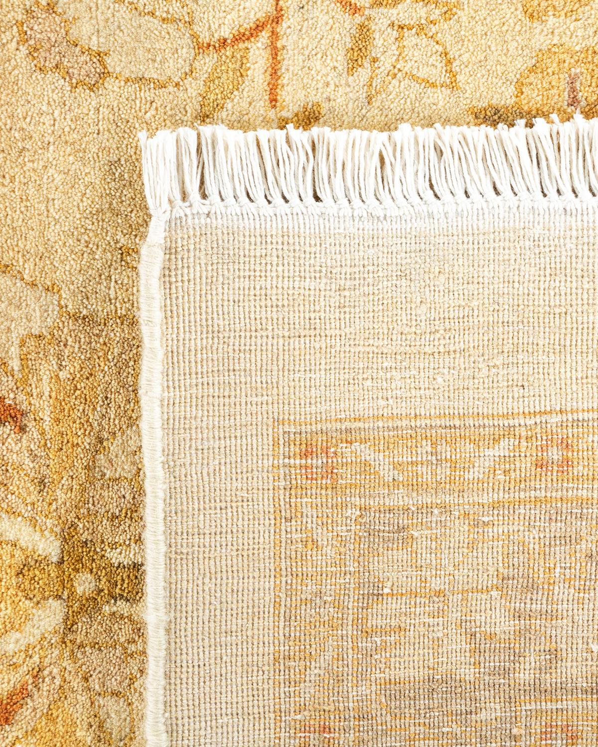 XXIe siècle et contemporain Tapis unique Oriental Mogul ivoire noué à la main unique en son genre