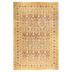 One-of-a-kind Hand Knotted Oriental Mogul Ivory Area Rug