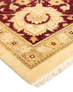 One-Of-A-Kind Hand Knotted Oriental Mogul Ivory Area Rug