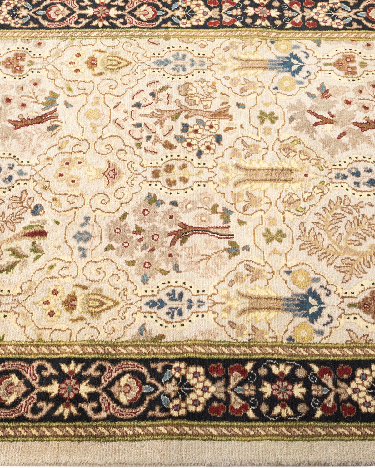 Handgeknüpfter orientalischer Mogul elfenbeinfarbener Teppich in Elfenbein, Unikat im Zustand ��„Neu“ in Norwalk, CT