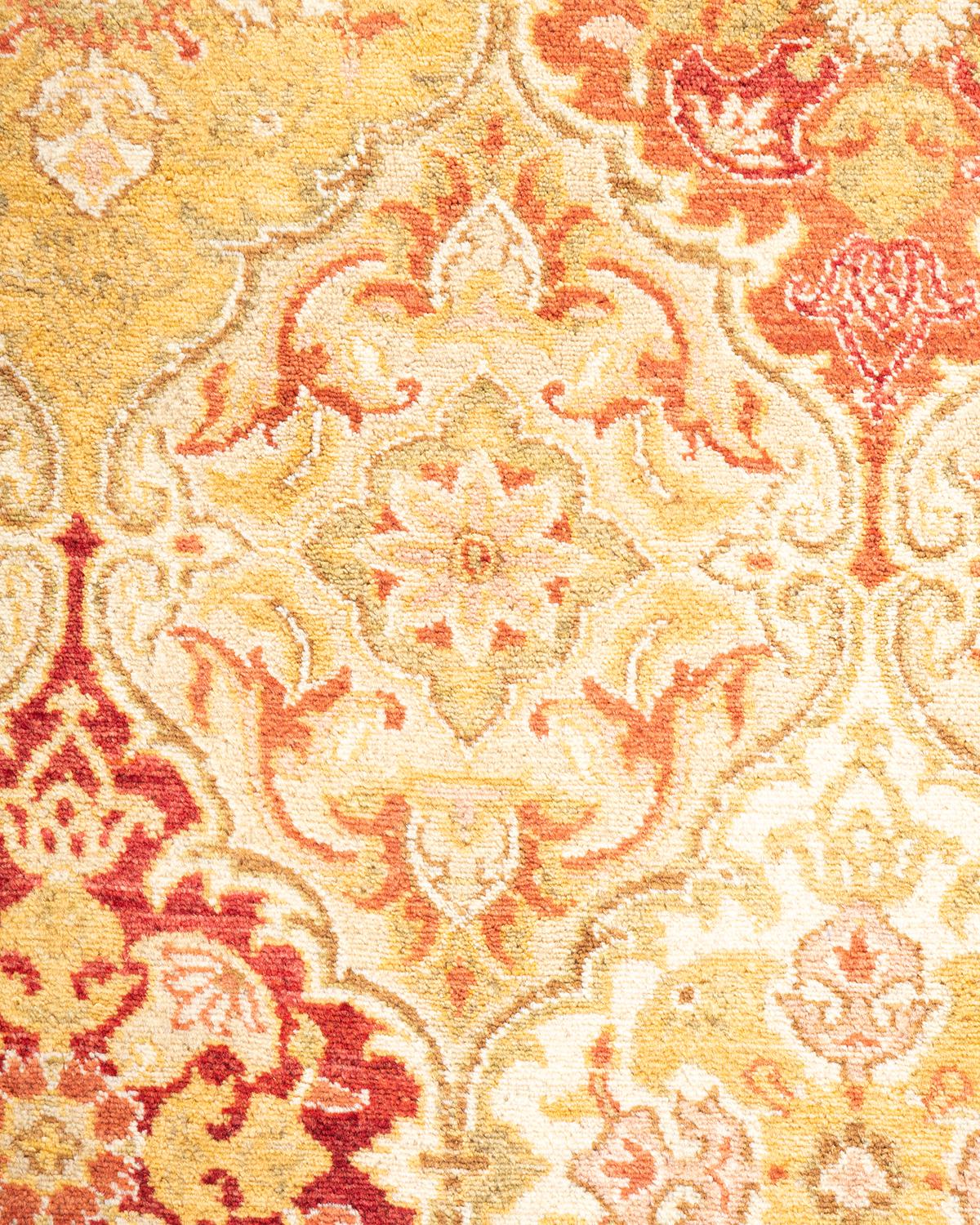 Handgeknüpfter orientalischer Mogul Elfenbeinfarbener Teppich, Unikat (Pakistanisch) im Angebot