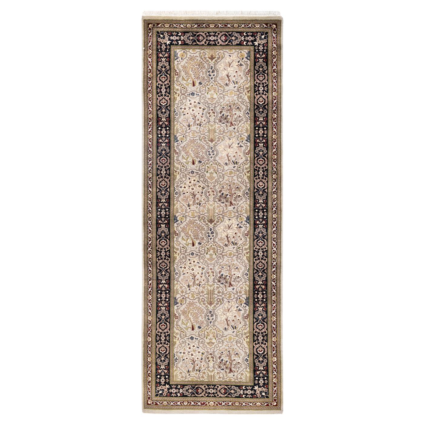 One-of-a-kind Hand Knotted Oriental Mogul Ivory Area Rug