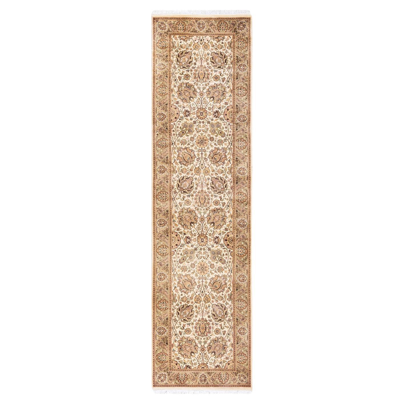 One-of-a-Kind Hand Knotted Oriental Mogul Ivory Area Rug For Sale