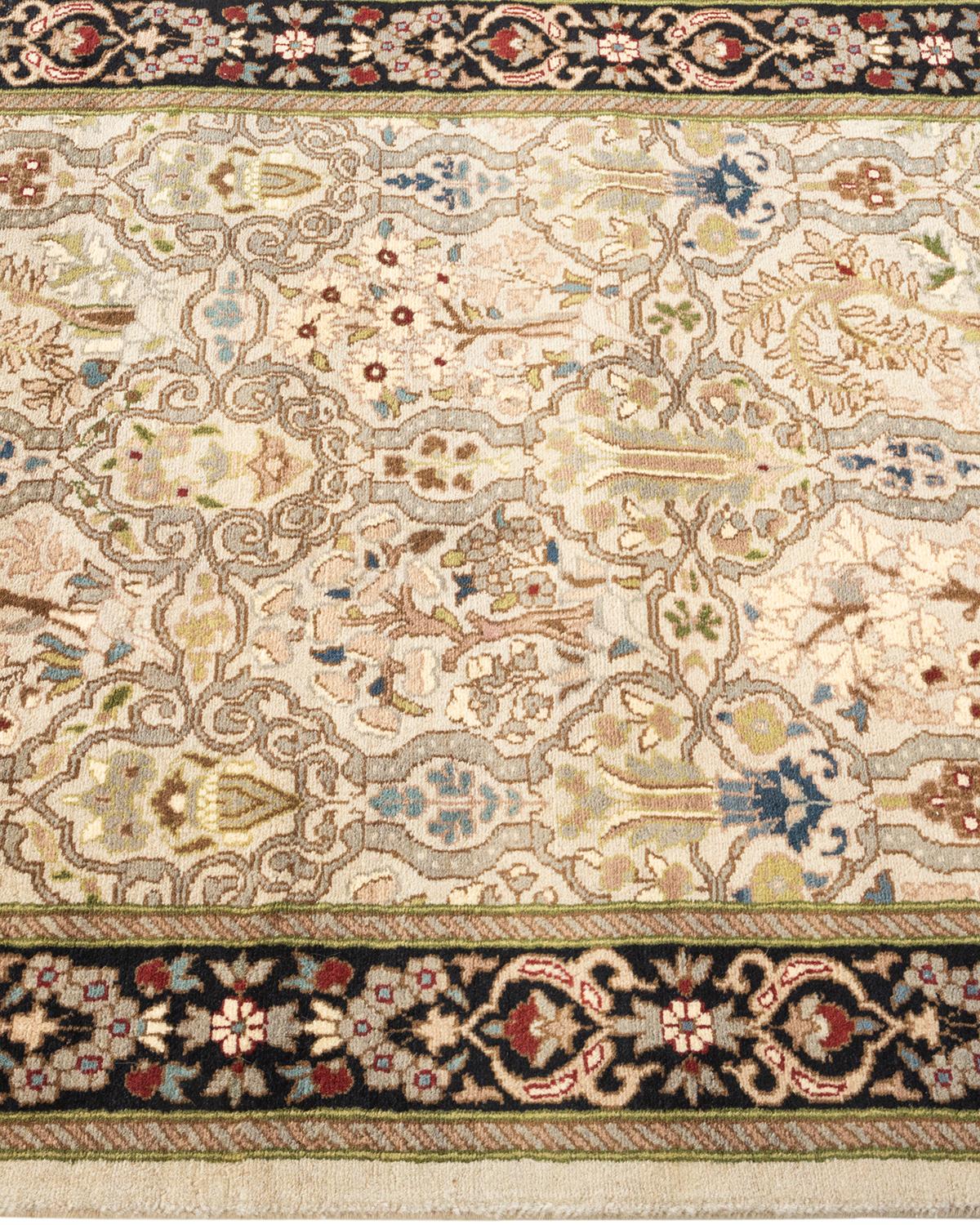 Handgeknüpfter orientalischer Mogul elfenbeinfarbener Teppich in Elfenbein, Unikat im Zustand ��„Neu“ in Norwalk, CT