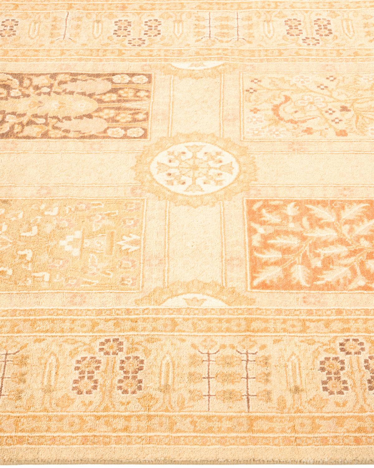 One-of-a-Kind Hand Knotted Oriental Mogul Ivory Area Rug In New Condition For Sale In Norwalk, CT