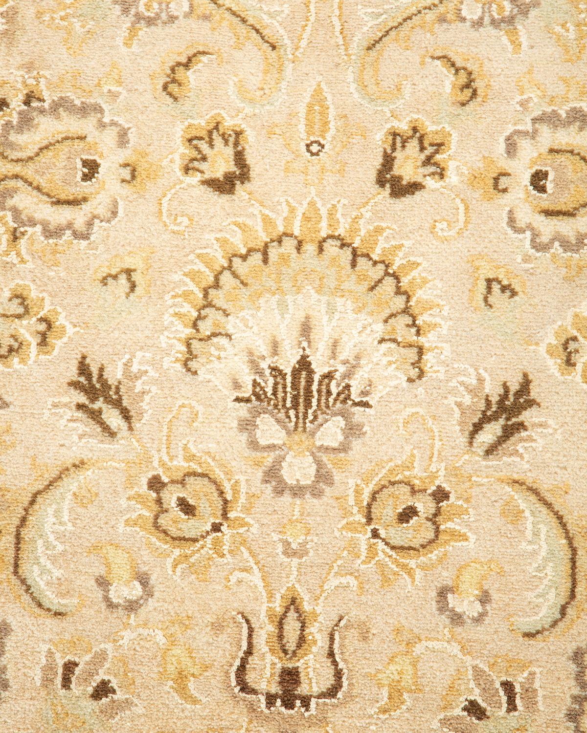 Pakistani One-of-a-kind Hand Knotted Oriental Mogul Ivory Area Rug For Sale