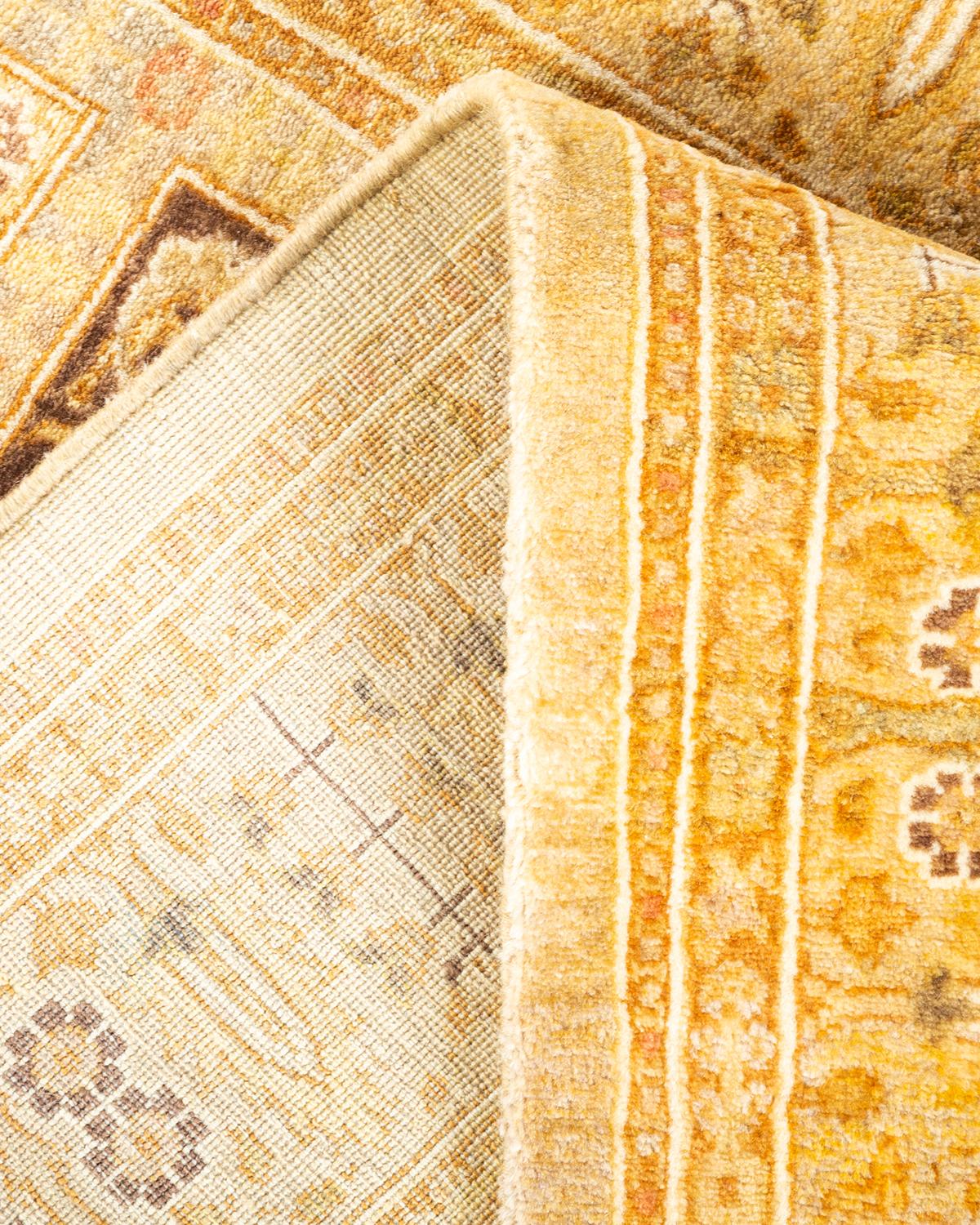 Wool One-Of-A-Kind Hand Knotted Oriental Mogul Ivory Area Rug For Sale