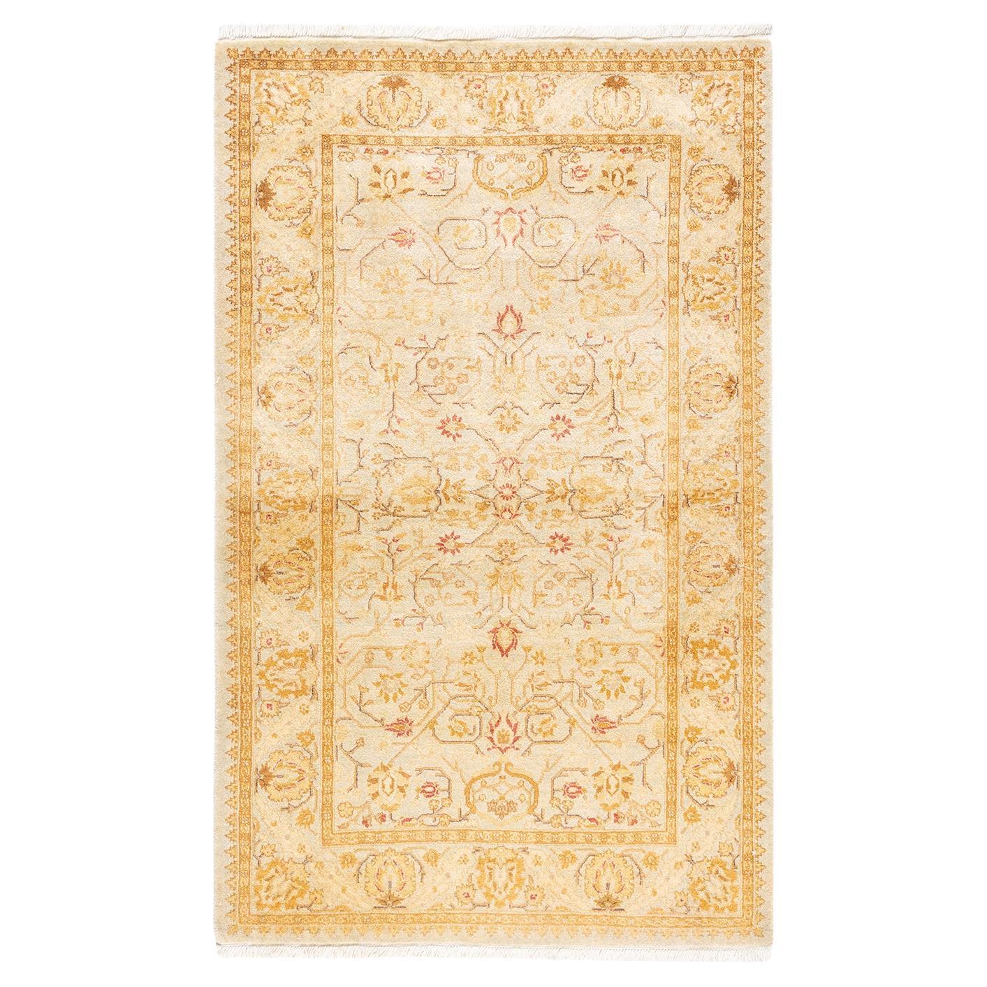 One-of-a-kind Hand Knotted Oriental Mogul Ivory Area Rug