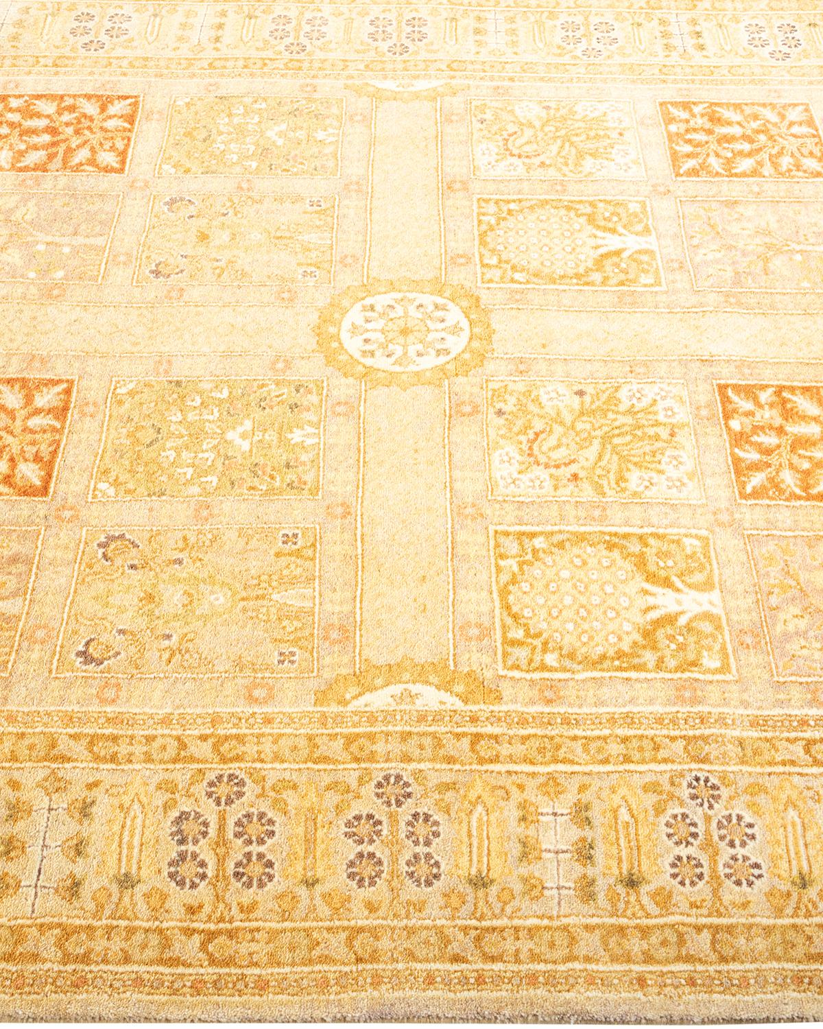 Tapis Oriental Mogul ivoire noué à la main, unique en son genre Neuf à Norwalk, CT