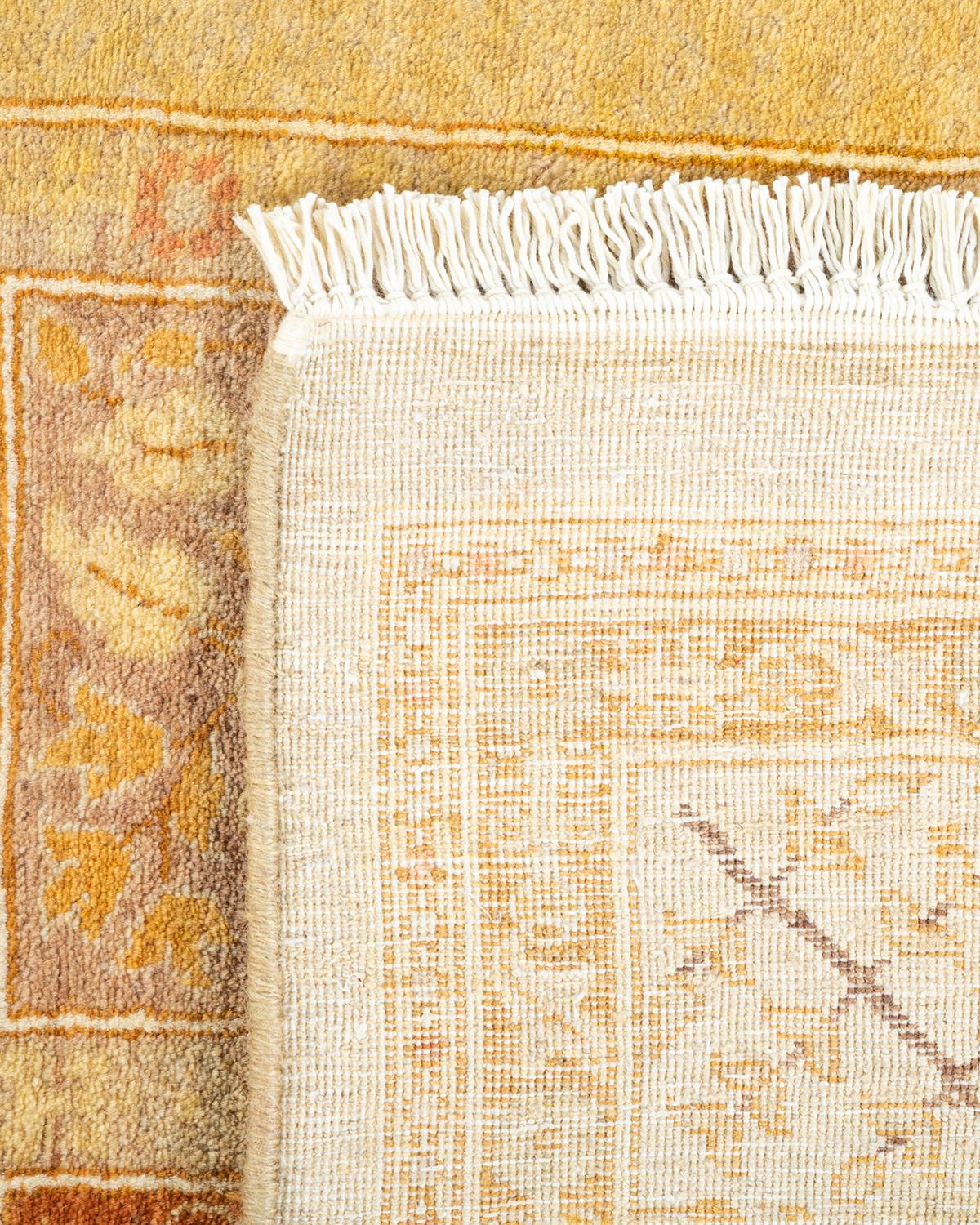 XXIe siècle et contemporain Tapis Oriental Mogul ivoire noué à la main unique en son genre