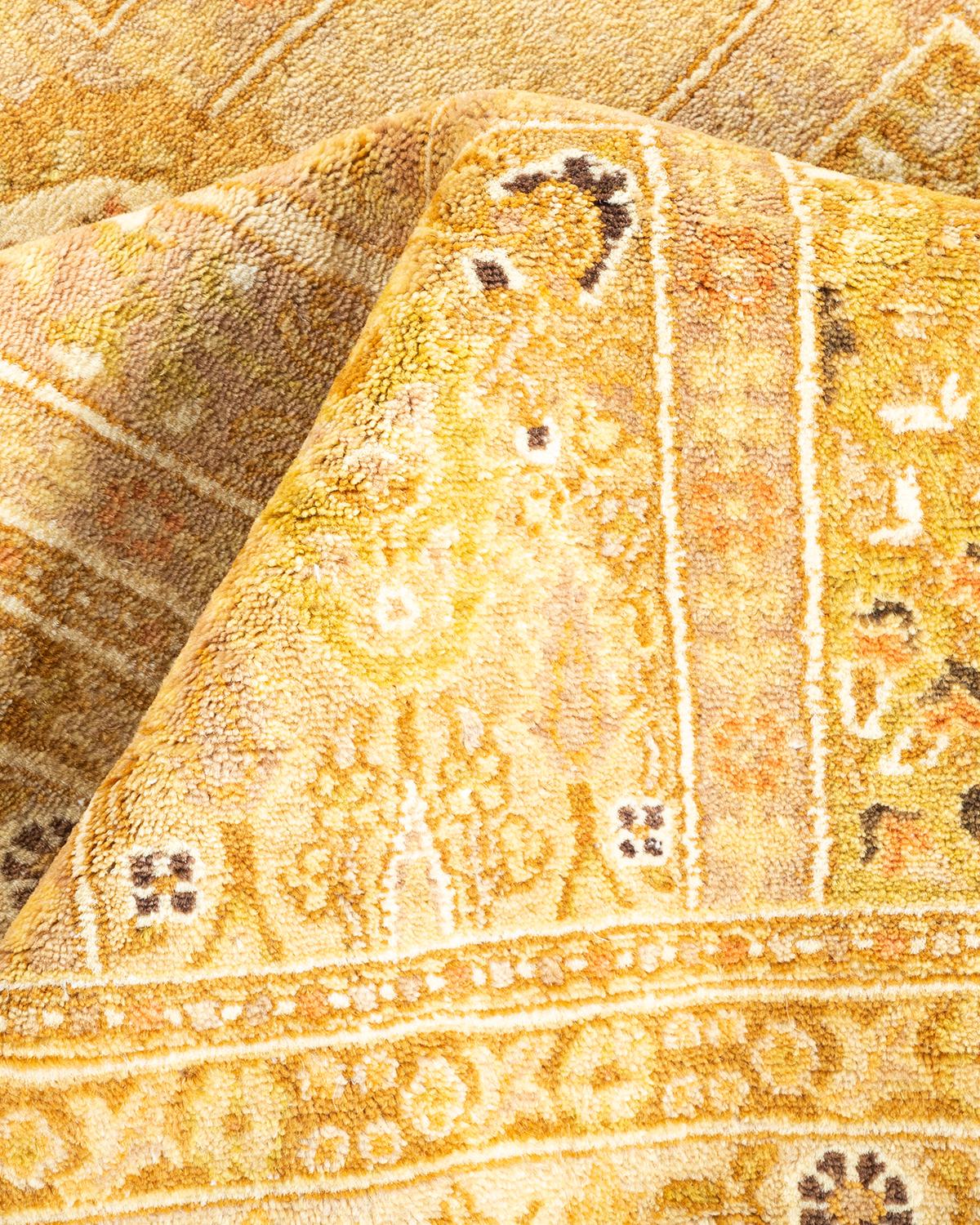 Tapis Oriental Mogul ivoire noué à la main, unique en son genre 1