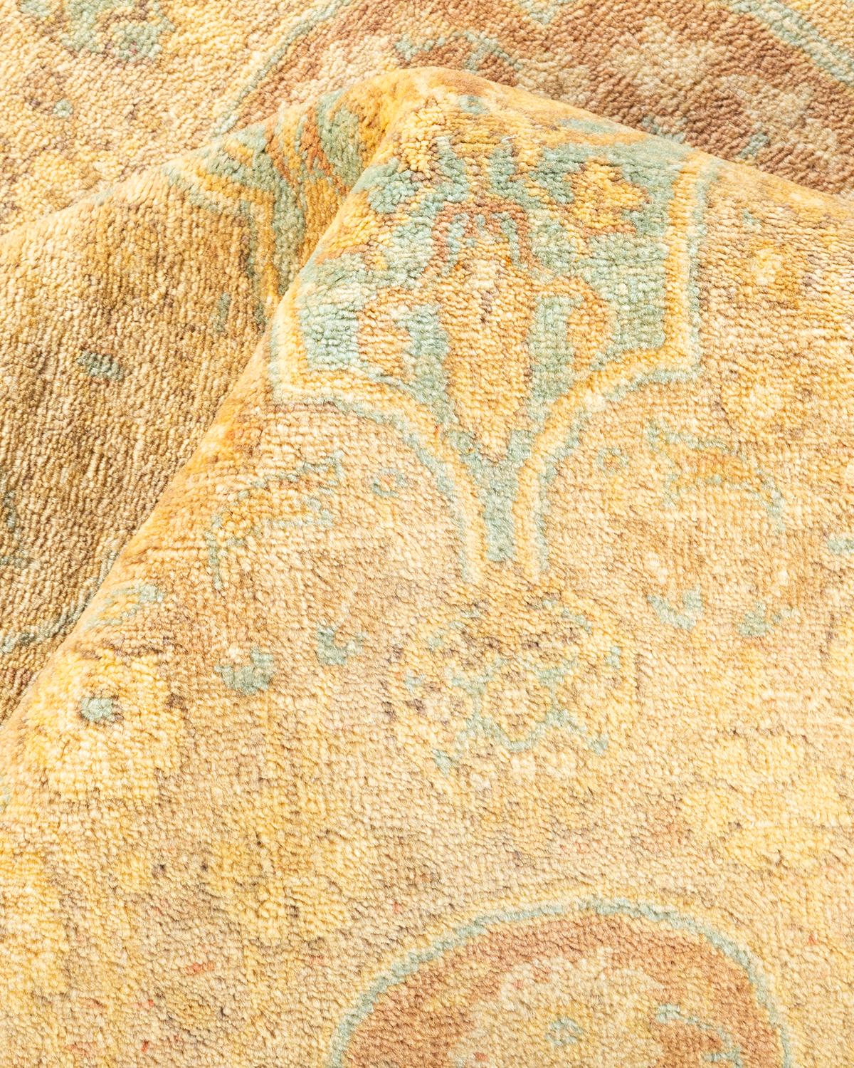 Tapis Oriental Mogul ivoire noué à la main, unique en son genre 1