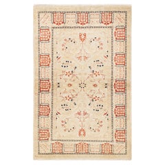 One-of-a-kind Hand Knotted Oriental Mogul Ivory Area Rug