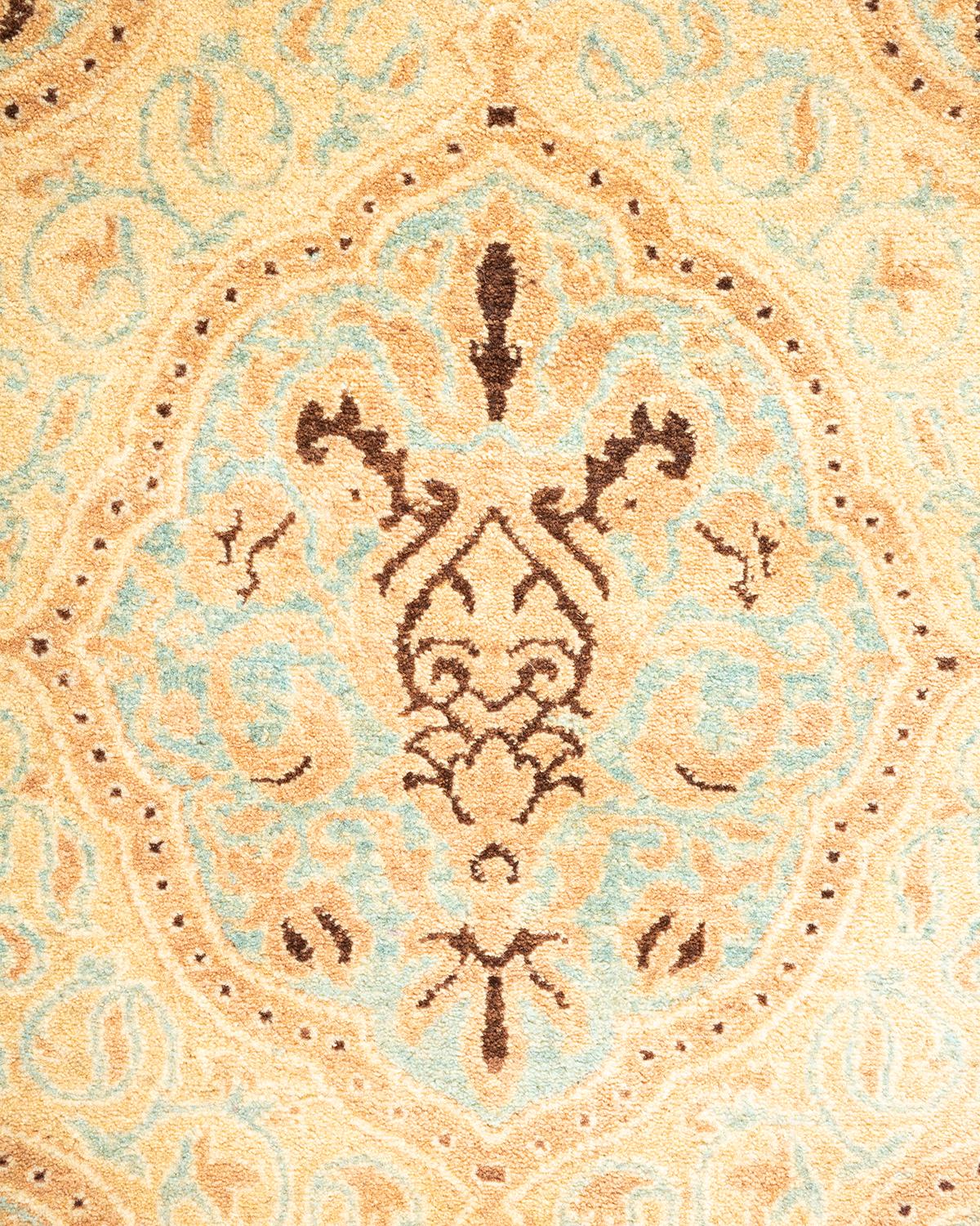 Alfombra Oriental Mogul Marfil Anudada a Mano, Única en su Género Pakistaní en venta