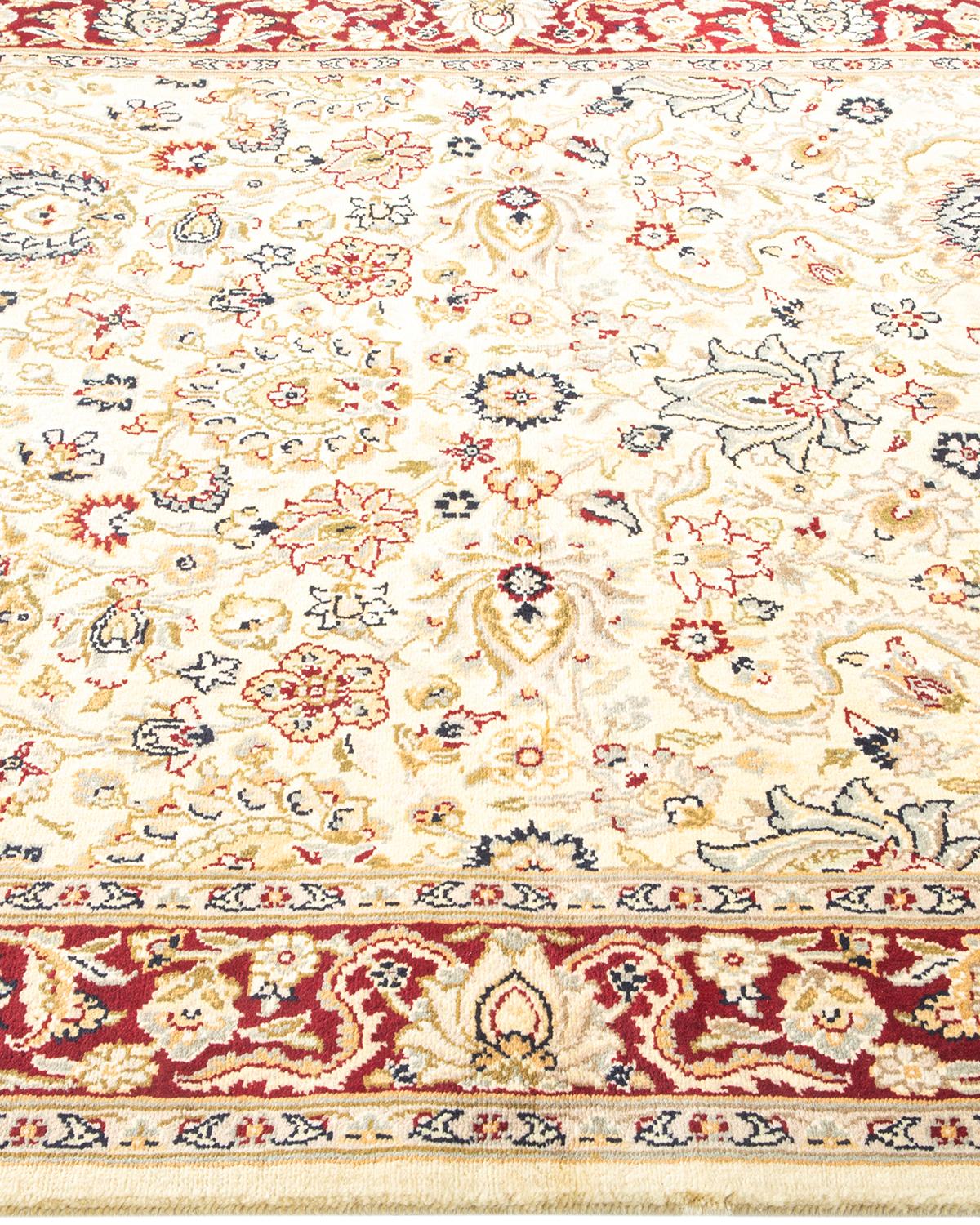Tapis Oriental Mogul ivoire noué à la main, unique en son genre Neuf - En vente à Norwalk, CT