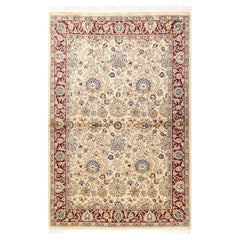 One-of-a-kind Hand Knotted Oriental Mogul Ivory Area Rug