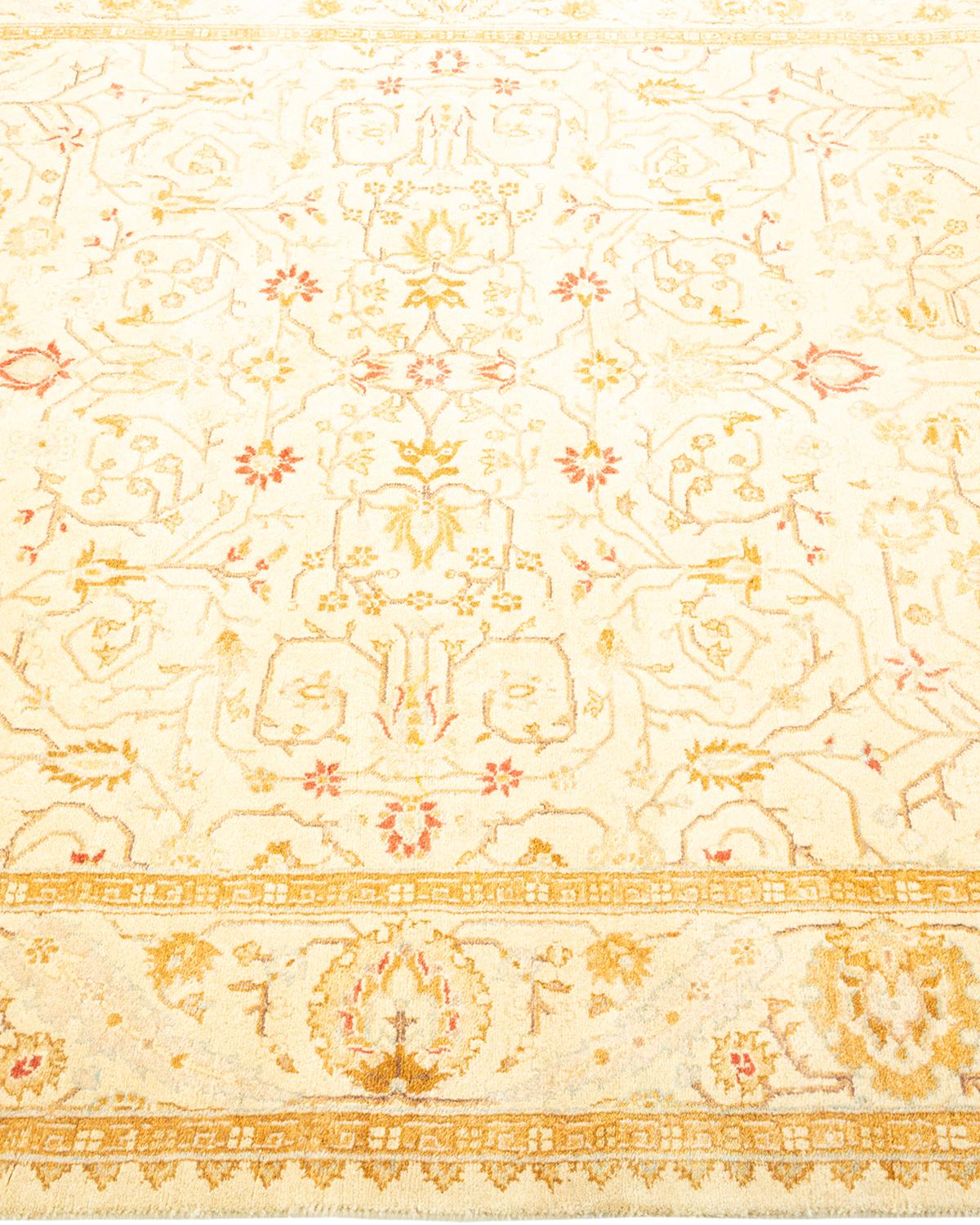 Handgeknüpfter orientalischer Mogul Elfenbeinfarbener Teppich, Unikat im Zustand „Neu“ im Angebot in Norwalk, CT