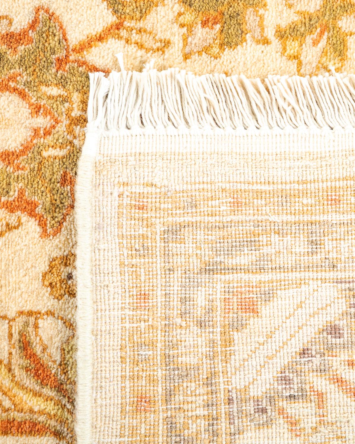Contemporary One-of-a-kind Hand Knotted Oriental Mogul Ivory Area Rug