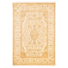 One-of-a-kind Hand Knotted Oriental Mogul Ivory Area Rug