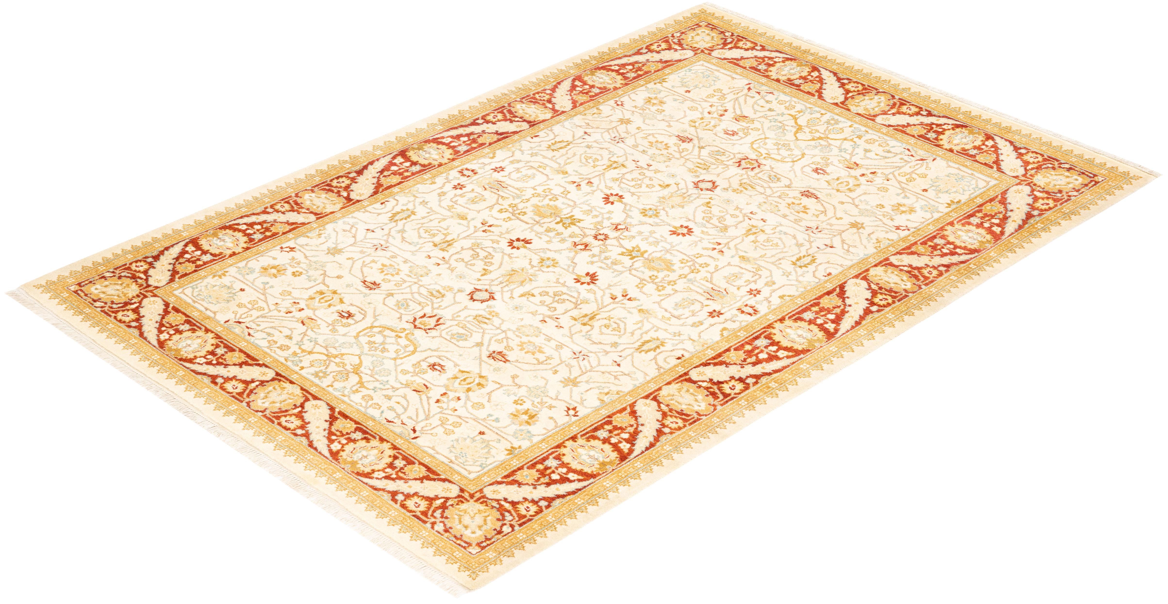 Tappeto orientale Mogul Ivory, unico nel suo genere e annodato a mano in vendita 2