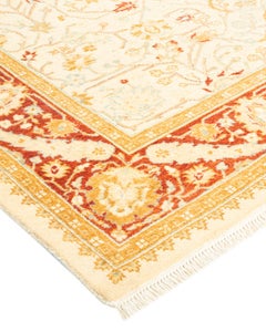 One-Of-A-Kind Hand Knotted Oriental Mogul Ivory Area Rug 4' 2" x 6' 3"