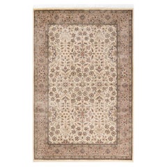 One-of-a-kind Hand Knotted Oriental Mogul Ivory Area Rug